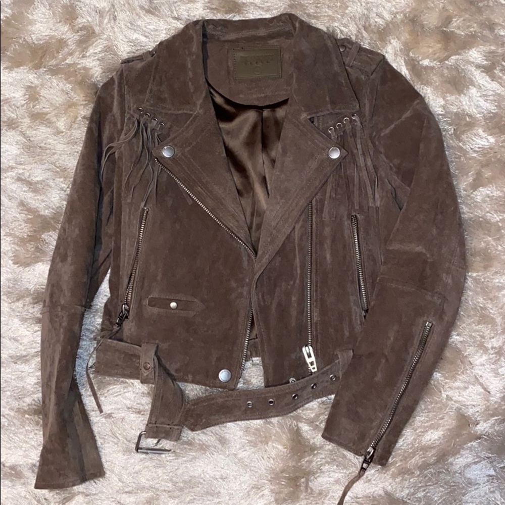 Blank nyc fringe 100% leather jacket